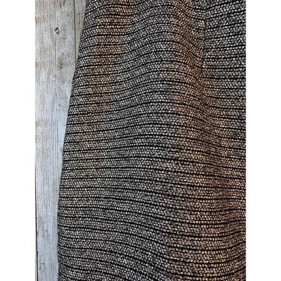 Calvin‎ Klein Skirt Suit 8 Gray Metallic Black Colorblock Ribbed Stretch Lined - Picture 13 of 16